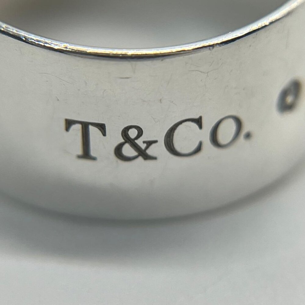 ★SOLD★ Tiffany & Co 2 P Diamond Lock Ring No 12 SV - Picture 10 of 11